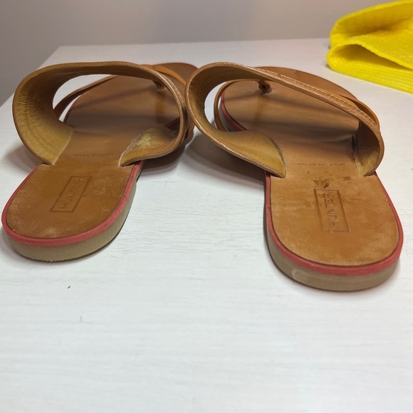 Hunter Leather Slide Sandals Tan - Picture 6 of 10